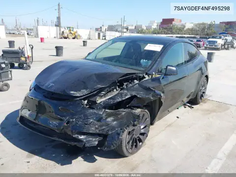 2022 Tesla Model Y Performance Dual Motor All-Wheel Drive VIN 7SAYGDEF4NF495298 фото 2