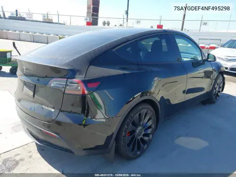 2022 Tesla Model Y Performance Dual Motor All-Wheel Drive VIN 7SAYGDEF4NF495298 фото 4