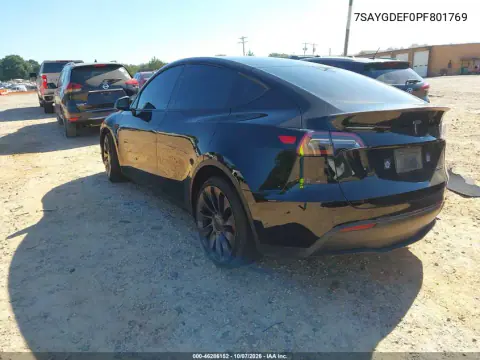 2023 Tesla Model Y Performance Dual Motor All-Wheel Drive VIN 7SAYGDEF0PF801769 фото 3