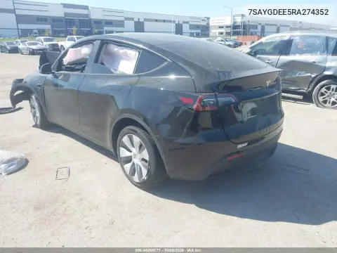 2024 Tesla Model Y Long Range Dual Motor All-Wheel Drive VIN 7SAYGDEE5RA274352 фото 3