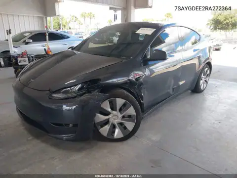7SAYGDEE2RA272364 — 2024 Tesla Model Y, фото 2 с аукциона IAAI, Передняя часть слева