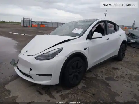 7SAYGDED6SF260699 — 2025 Tesla Model Y, фото 2 с аукциона IAAI, Не указано
