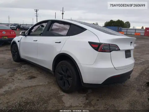 7SAYGDED6SF260699 — 2025 Tesla Model Y, фото 3 с аукциона IAAI, Не указано
