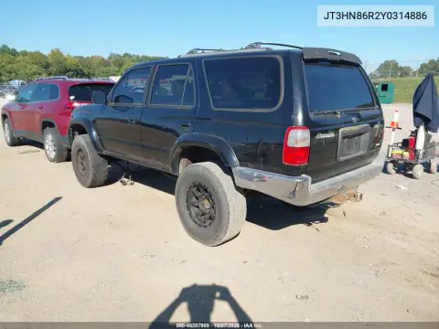2000 Toyota 4Runner Sr5 V6 VIN JT3HN86R2Y0314886 фото 3