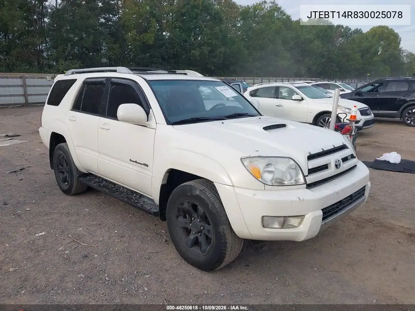 2003 Toyota 4Runner Sr5 Sport V8 VIN JTEBT14R830025078 фото 2
