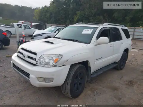 2003 Toyota 4Runner Sr5 Sport V8 VIN JTEBT14R830025078 фото 3