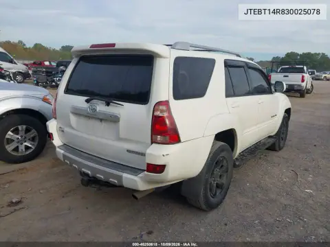 2003 Toyota 4Runner Sr5 Sport V8 VIN JTEBT14R830025078 фото 5