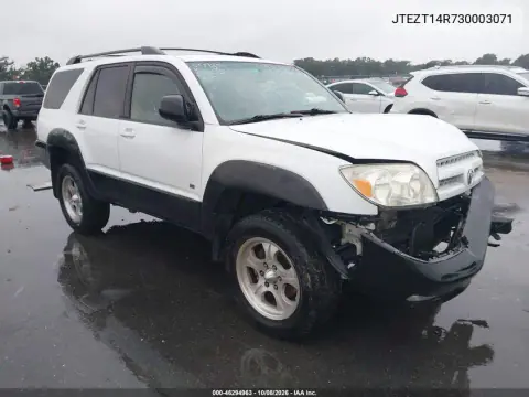 JTEZT14R730003071 — 2003 Toyota 4RUNNER, Передняя часть, фото до ремонта