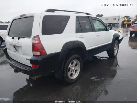 2003 Toyota 4Runner Sr5 V8 VIN JTEZT14R730003071 фото 5