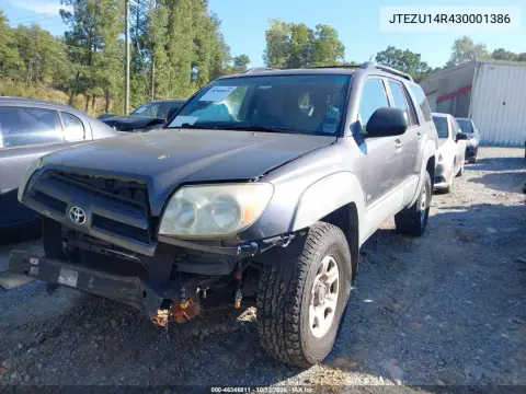 2003 Toyota 4Runner Sr5 V6 VIN JTEZU14R430001386 фото 2