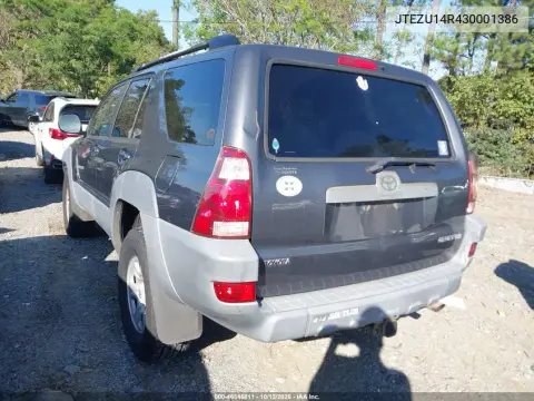 2003 Toyota 4Runner Sr5 V6 VIN JTEZU14R430001386 фото 3