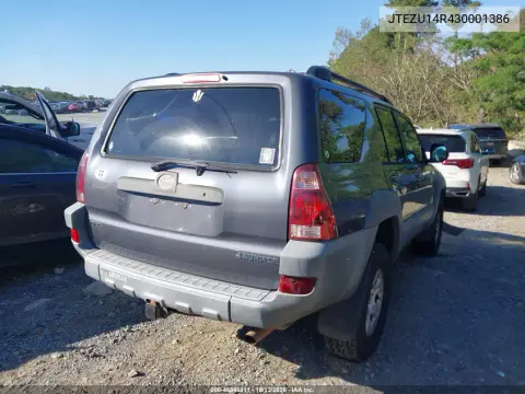 2003 Toyota 4Runner Sr5 V6 VIN JTEZU14R430001386 фото 4