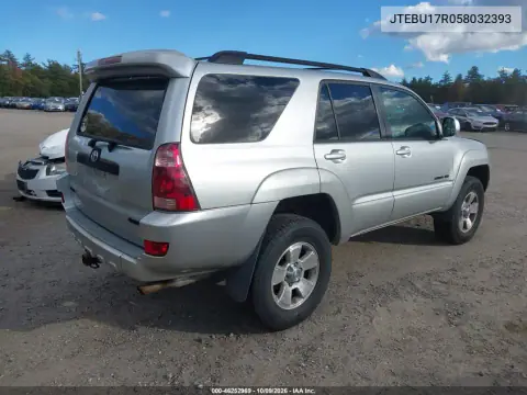 2005 Toyota 4Runner Limited V6 VIN JTEBU17R058032393 фото 5