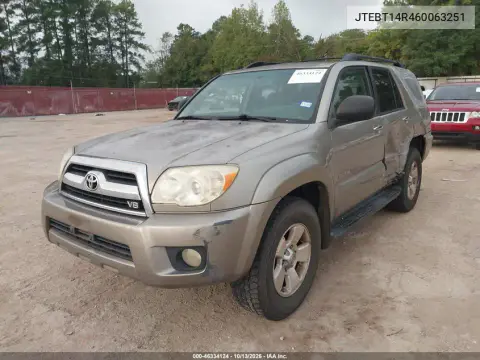 2006 Toyota 4Runner Sr5 V8 VIN JTEBT14R460063251 фото 3