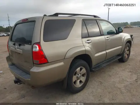 2006 Toyota 4Runner Sr5 V8 VIN JTEBT14R460063251 фото 5