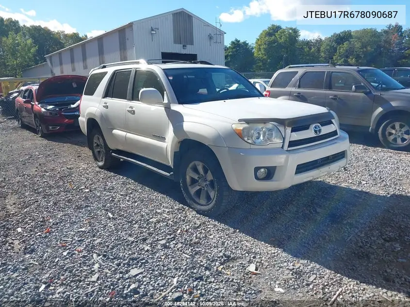 2007 Toyota 4Runner Limited V6 VIN JTEBU17R678090687 фото 2