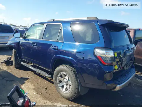 2014 Toyota 4Runner Trail Premium VIN JTEBU5JR2E5194835 фото 3