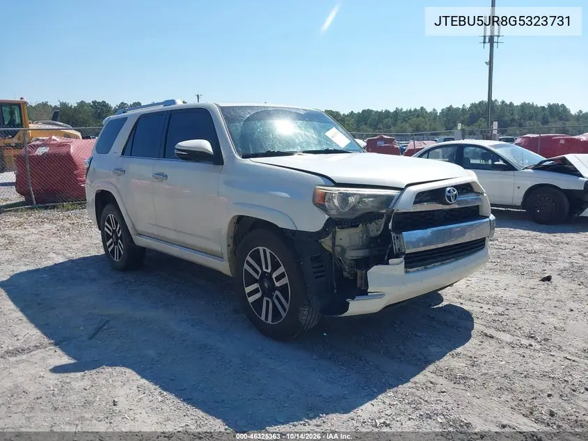 JTEBU5JR8G5323731 — 2016 Toyota 4RUNNER, фото 2 с аукциона IAAI, Передняя часть