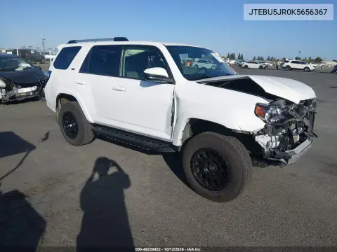 JTEBU5JR0K5656367 — 2019 Toyota 4RUNNER, Передняя часть, фото до ремонта