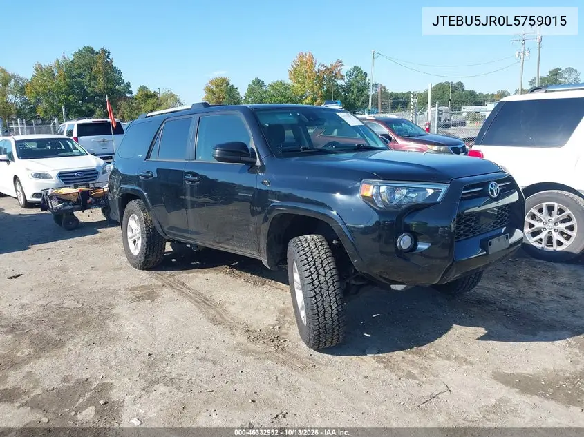 JTEBU5JR0L5759015 Toyota 4RUNNER 2020 — повреждение Левый бок, фото до ремонта