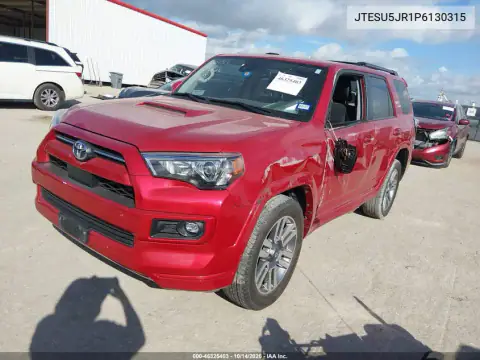 JTESU5JR1P6130315 — 2023 Toyota 4RUNNER, фото 2 с аукциона IAAI, Опрокидывание