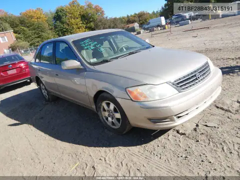 4T1BF28B43U315191 — 2003 Toyota Avalon, Сзади слева, фото до ремонта