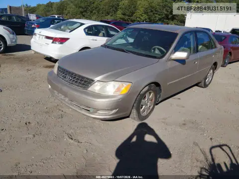 2003 Toyota Avalon Xl VIN 4T1BF28B43U315191 фото 2