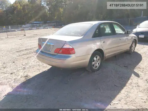 2003 Toyota Avalon Xl VIN 4T1BF28B43U315191 фото 4