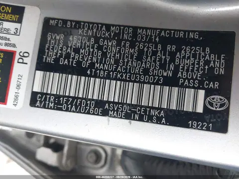 2014 Toyota CAMRY LE VIN 4T1BF1FKXEU390073 фото 9