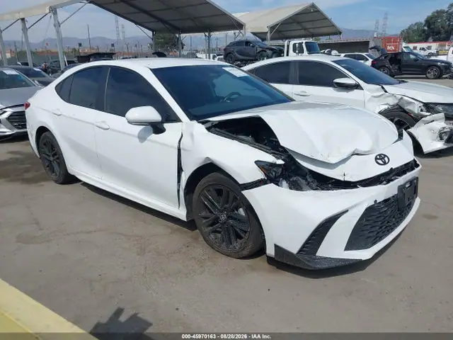4T1DAACK1SU038023 — 2025 Toyota Camry SE, Передняя часть (Front End), фото до ремонта