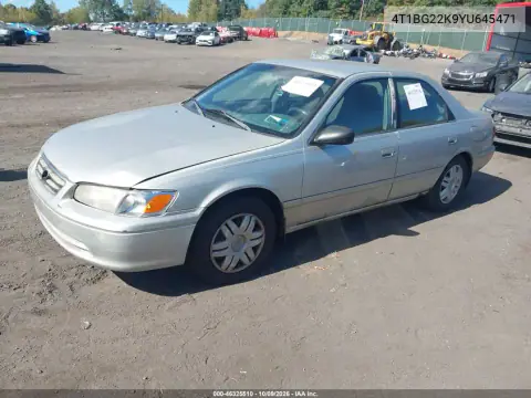 2000 Toyota Camry Le VIN 4T1BG22K9YU645471 фото 3