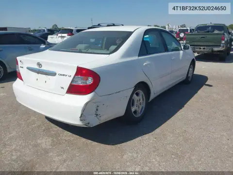 2002 Toyota Camry Le V6 VIN 4T1BF32K52U024650 фото 5