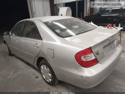2002 Toyota Camry Le VIN 4T1BE32K92U502359 фото 3
