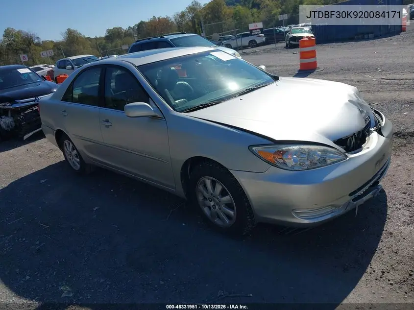 JTDBF30K920084171 — 2002 Toyota Camry, фото 2 с аукциона IAAI, Передняя часть