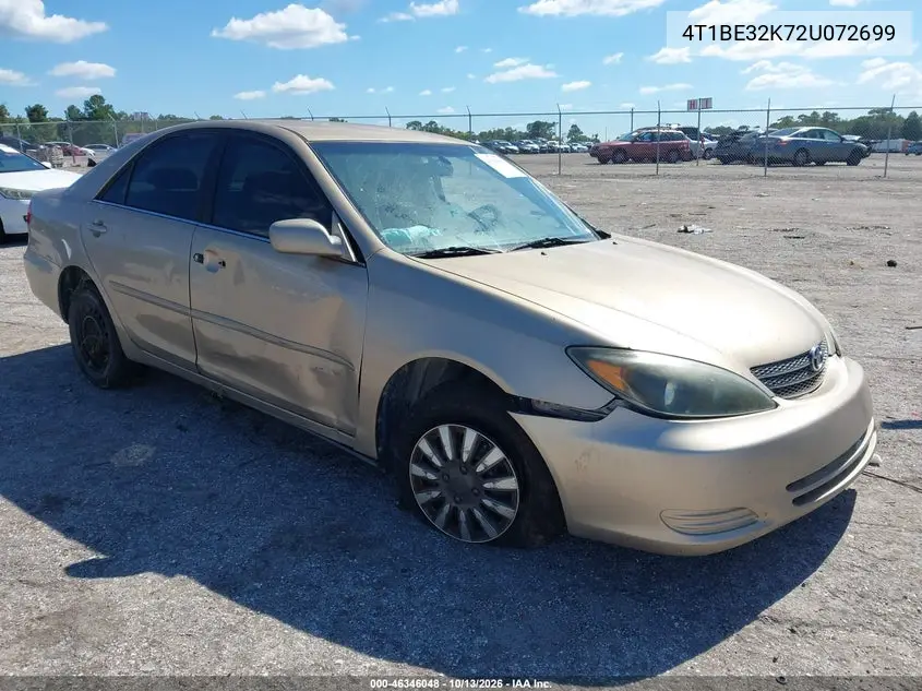 4T1BE32K72U072699 Toyota Camry 2002 — повреждение Не указано, фото до ремонта