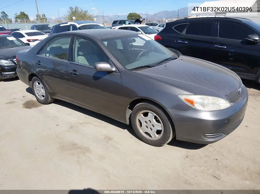 4T1BF32K02U540396 — 2002 Toyota Camry, фото 2 с аукциона IAAI, Передний левый