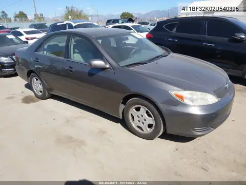 4T1BF32K02U540396 — 2002 Toyota Camry, фото 2 с аукциона IAAI, Передний левый
