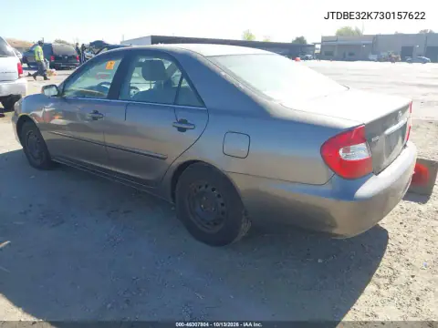 2003 Toyota Camry Le VIN JTDBE32K730157622 фото 3