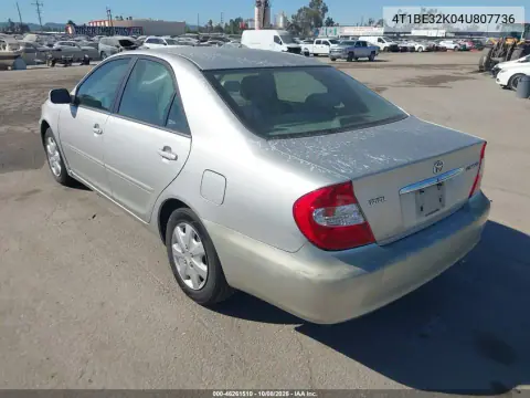 2004 Toyota Camry Le VIN 4T1BE32K04U807736 фото 3