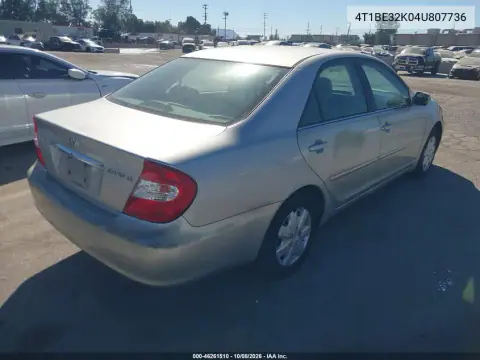 2004 Toyota Camry Le VIN 4T1BE32K04U807736 фото 4