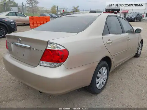 2005 Toyota Camry Le VIN 4T1BE32K25U978666 фото 5