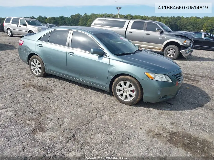 2007 Toyota Camry Xle V6 VIN 4T1BK46K07U514819 фото 2