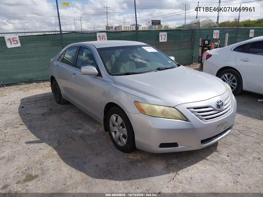 4T1BE46K07U669961 Toyota Camry 2007 — повреждение Естественный износ, фото до ремонта