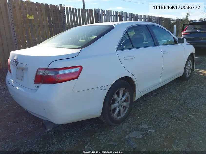 2007 Toyota Camry Le VIN 4T1BE46K17U536772 фото 5