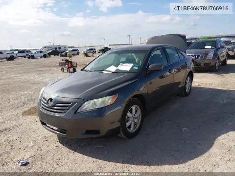 2008 Toyota Camry Le VIN 4T1BE46K78U766916 фото 3