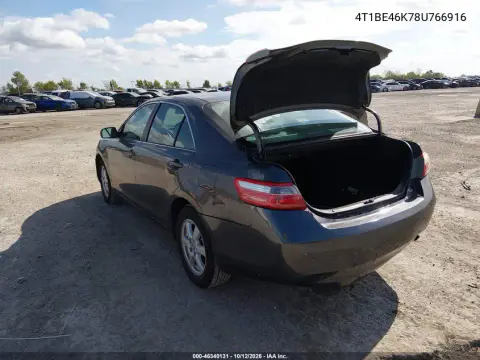 2008 Toyota Camry Le VIN 4T1BE46K78U766916 фото 4