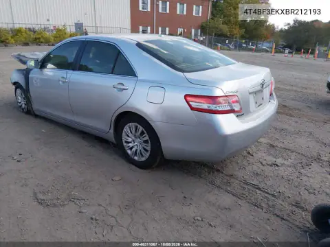 2011 Toyota Camry Le VIN 4T4BF3EKXBR212193 фото 3
