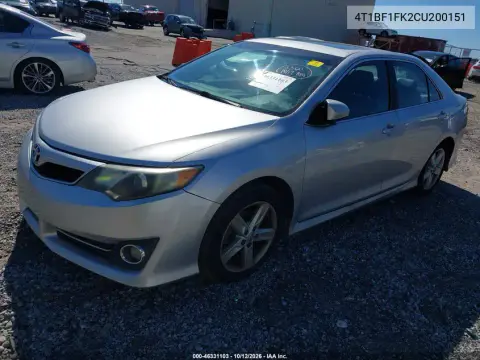 2012 Toyota Camry Se VIN 4T1BF1FK2CU200151 фото 3