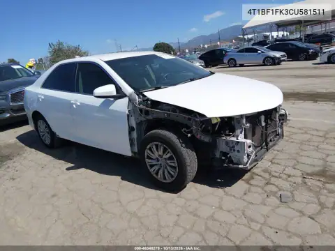 4T1BF1FK3CU581511 — 2012 Toyota Camry, Передняя часть, фото до ремонта