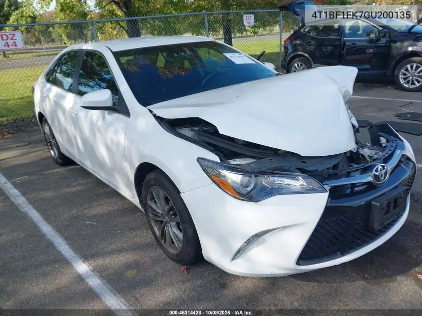2016 Toyota Camry Se VIN 4T1BF1FK7GU200135 фото 1